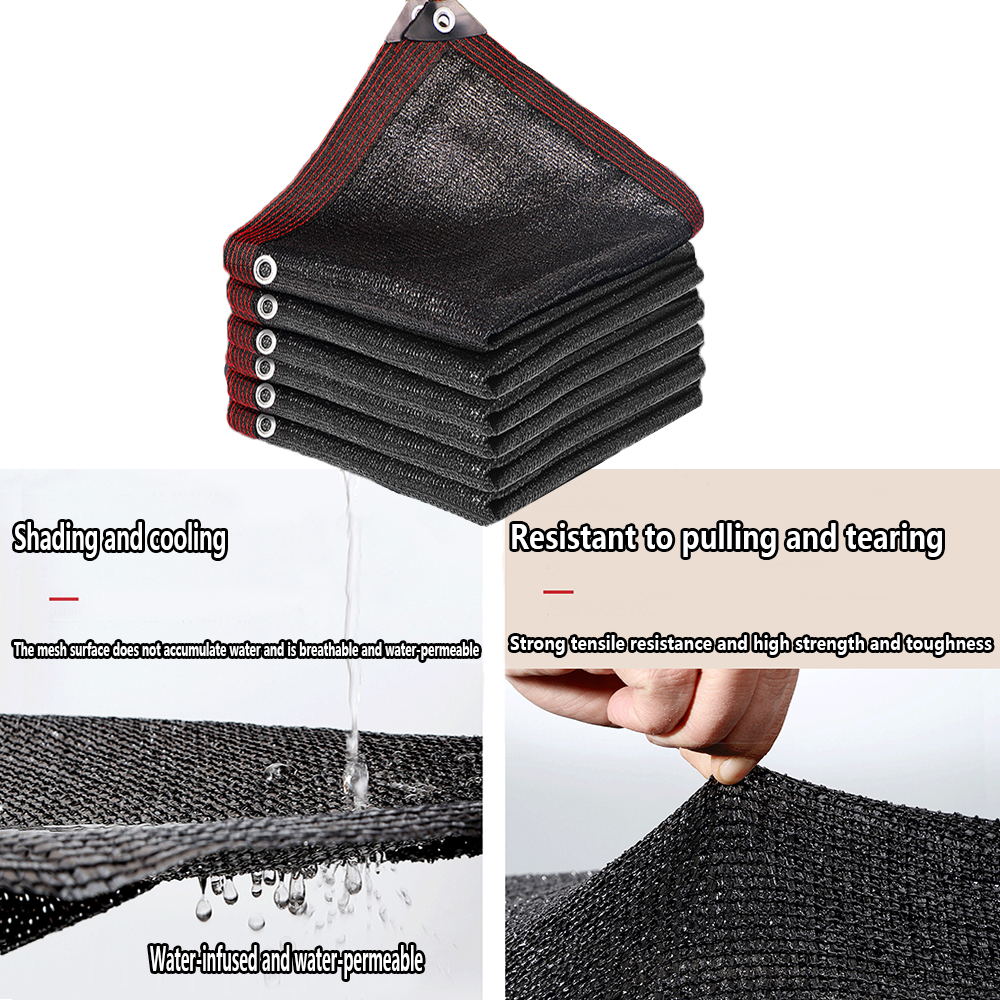 Red de sombreado gruesa negra para exteriores, protección solar cifrada, red aislante agrícola de verano para exteriores, protección solar/respira