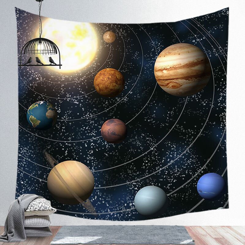 1 stuk 95*73cm sterrenhemel, sterrenhemel, nachtscène, stoffen wandtapijt, polyester, hangend wandtapijt, decoratief wandtapijt, woondecoratie: H02