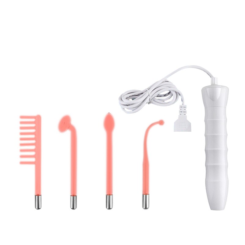 4 IN 1High Frequency Electrode Facial Machine Portable Electrode Wand Acne Spot Wrinkle Remover Hair Growing Tubes Skin Tighteni