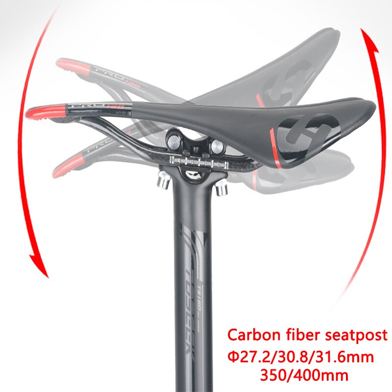 TOSEEK-tija de sillín para bicicleta de montaña T800, fibra de carbono, ultraliviana, 230g, 27,2/30,8/31,6mm