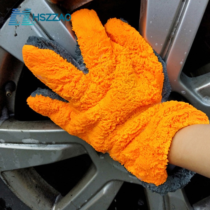 Guantes de microfibra de lujo para lavado de coches, herramienta de limpieza de coche, cepillo de limpieza multifunción para uso doméstico, 1 ud.