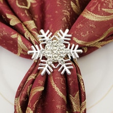 Westerse Restaurant Tafel Decoraties Kerst Sneeuwvlok Servet Gesp Legering Handdoek Gesp Delicate Sneeuwvlok Gesp