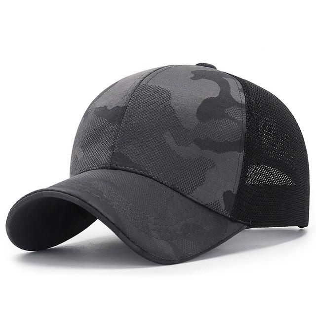 Cokk baseball cap kvinder mænd snapback camouflage hat hat sommer sol hat fritid simpel mænd trucker cap baseball hatte ben: Mesh grå