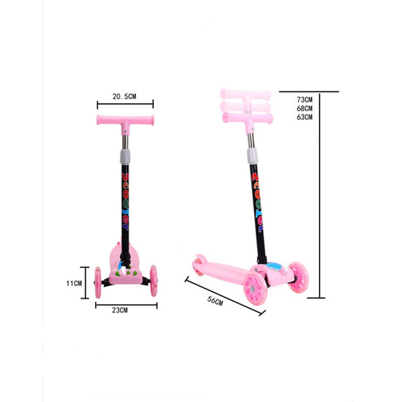 Folding Meter Hoge Kinderen Scooter 2-8 Jaar Oude Driewielige Flash Skateboard Swing Walker