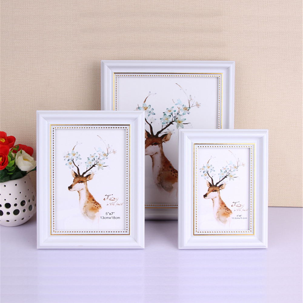 5 Colors Vintage European Wedding Photo Frame Table Wall Hanging Handmade Home Decor 6inch 8inch 10inch A4: 2 / 6 inch