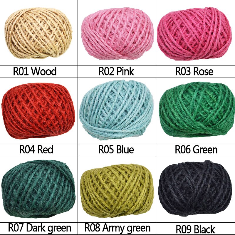 30m/roll 2mm Natural Jute Twine Cord Hemp Rope Packing Strings Event Party Supplies wedding home DIY Decor Craft Parts