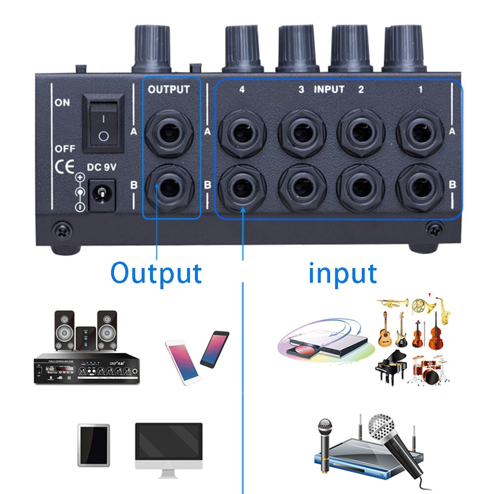 Aanpassen Universele Microfoon Panel Mixer Geluid Stereo Karaoke Digitale Mixing Console 8 Kanaals