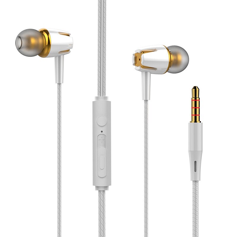 3,5mm verdrahtet Kopfhörer Mit Subwoofer Earbuds Verstellbaren Volumen Kopfhörer Musik Sport Spielen Headset Mit mic Für Xiaomi IPhone: Gold