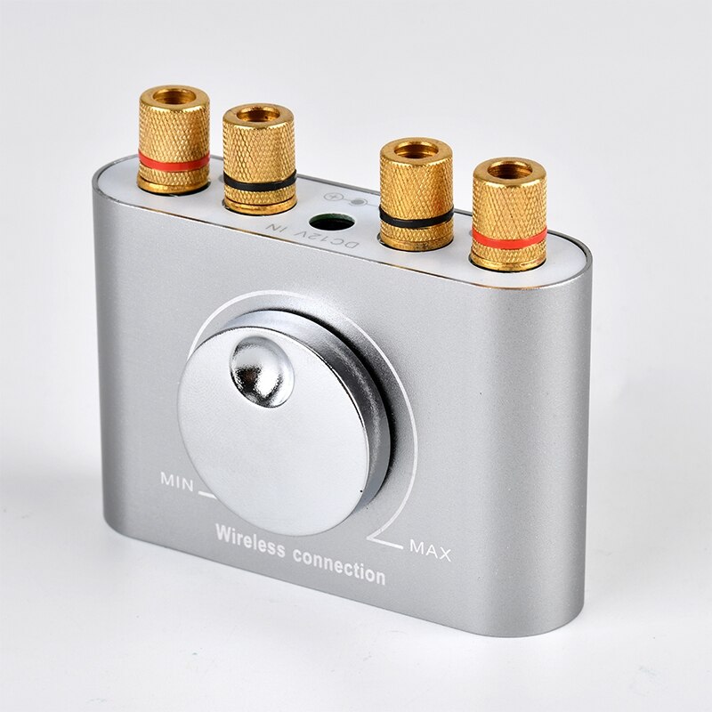 Mini Desktop Audio Digital Amplifiers Bluetooth 4.2 Amplifier Hi-Fi Stereo 2.0 Amp Theater Aux Bluetooth(Grey)