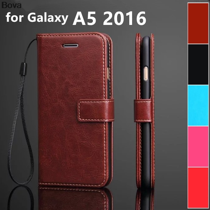 Funda de cuero para Samsung Galaxy A5 , A5100, A510F, billetera ultrafina, funda con tapa