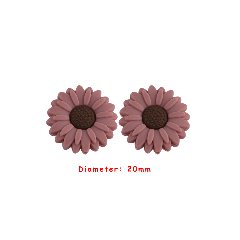 Sunrony 10 Stück Mini Blatt Blume Silikon Perlen für Schmuckherstellung Lebensmittelqualität DIY Schnullerkette Halskette Zubehör Babyspielzeug