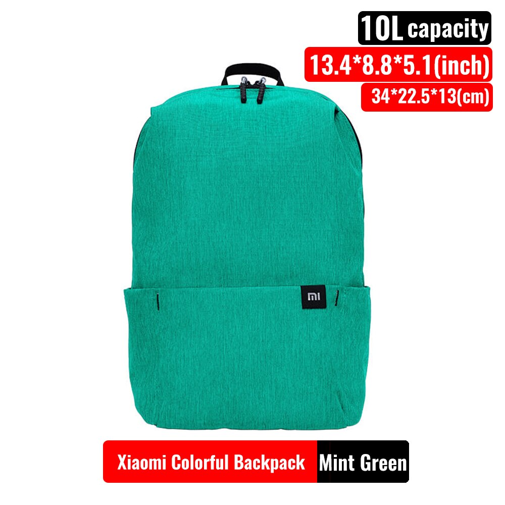 Original Xiaomi Mi Backpack 7L/10L/20L Urban Leisure Chest Colorful Backpacks Sports Waterproof Bag Unisex: 10L Mint Green