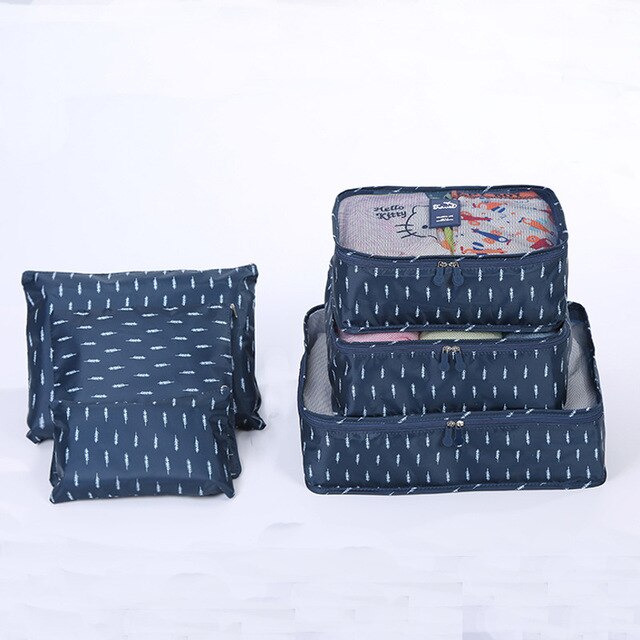 6P/ Oxford Cloth Travel Mesh Bag In Bag Luggage Organizer Packing Cube Organiser for Clothing: 13