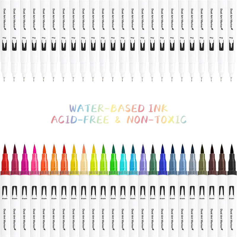 Markers Set 36/48/72/120 Kleuren FineLiner Dual Tip Brush Pen Tekening Schilderen Aquarel Art Marker Pennen voor Manga Art Supplies