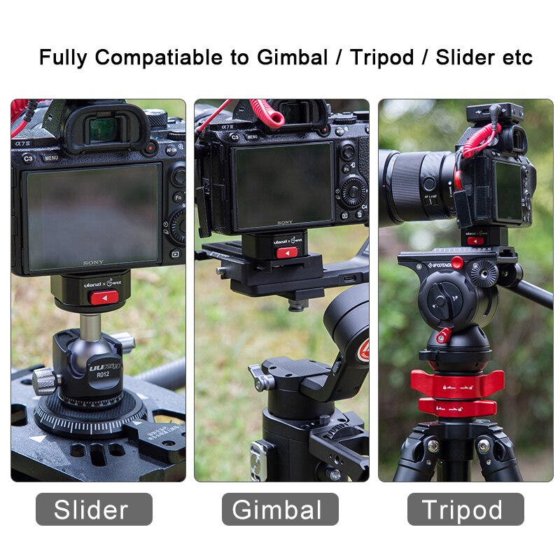 ULANZI Claw Camera Quick Release Mount Slide Lock QR System 1/4 Adapter Compatible for Manfrotto IFOOTAGE Tripod Monopod DSLR