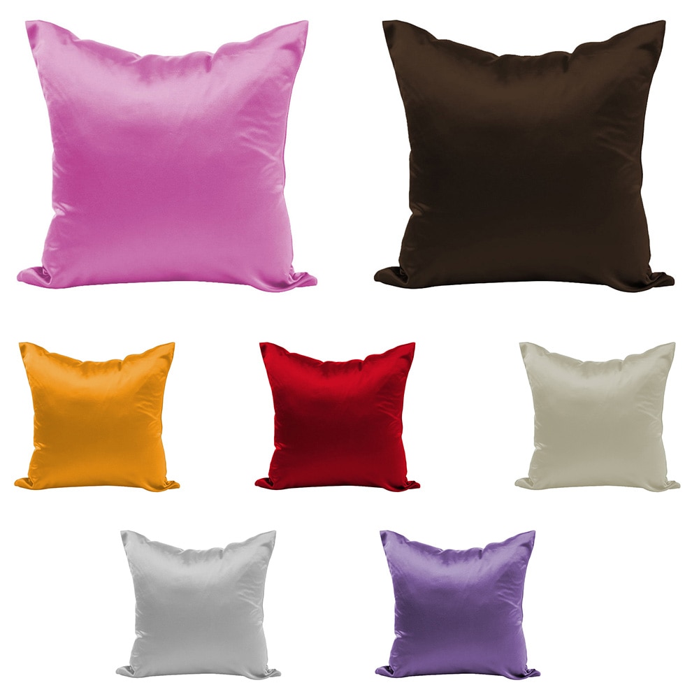 7Colors Satin Silk Soft Pillowcase Chair Seat Cushion Pillowcase 50 x 50cm Chair Seat Square Pillow Home