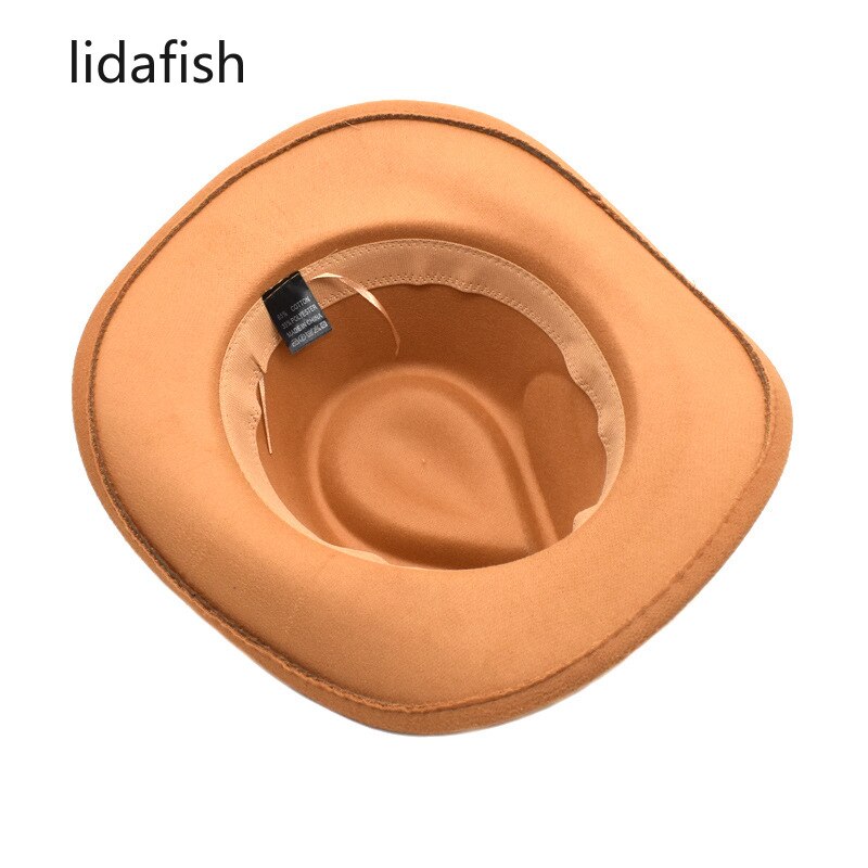 Lidafish Europese Amerikaanse Western Cowboy Hoed Vrouwen Mannen Wolvilt Jazz Hoed Outdoor Gentleman Sombrero Hombre Cap