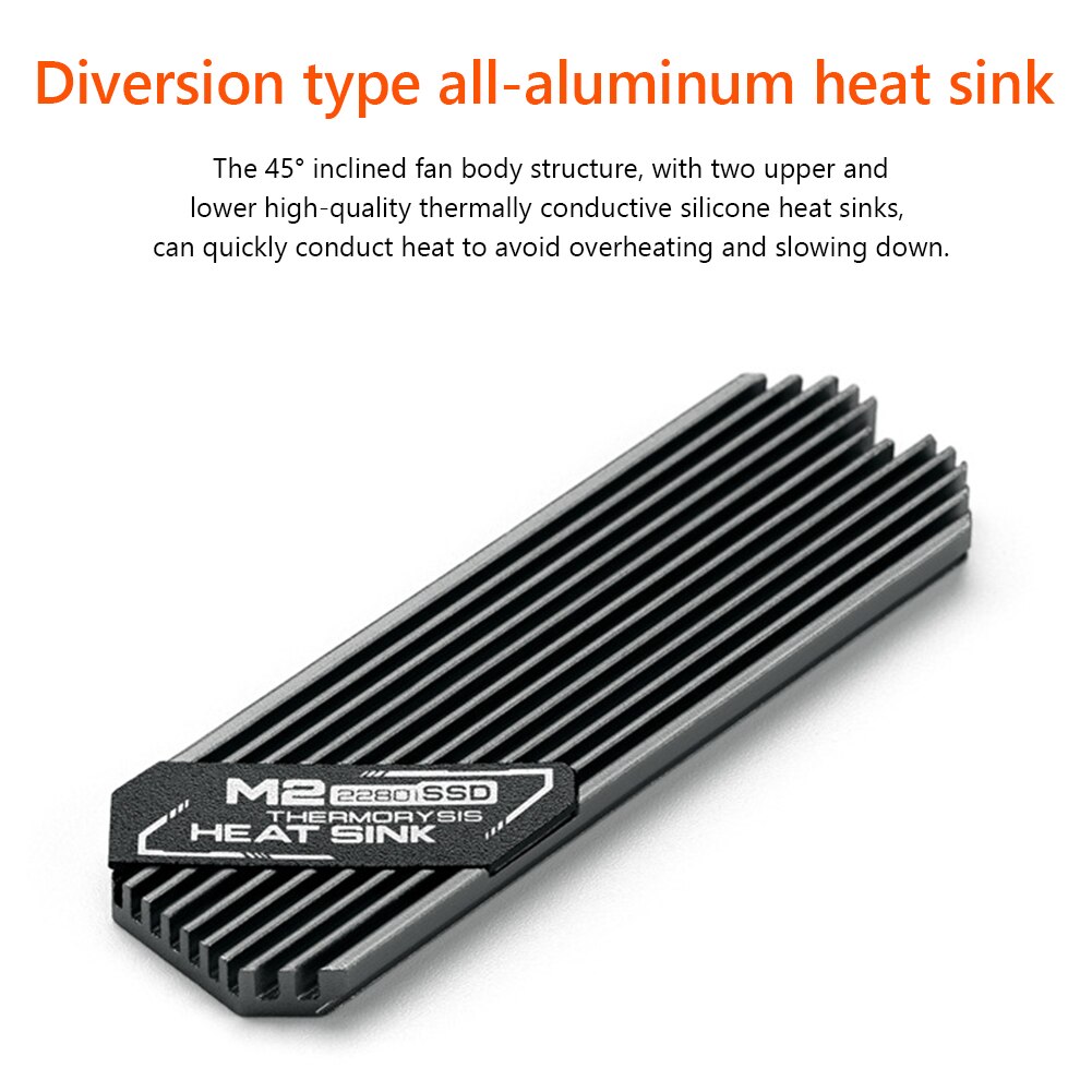 Dissipateur thermique Ultra-fin M.2 SSD M2 2280 disque dur SSD en aluminium, dissipateur thermique de refroidissement pour PCIE 2280 SSD
