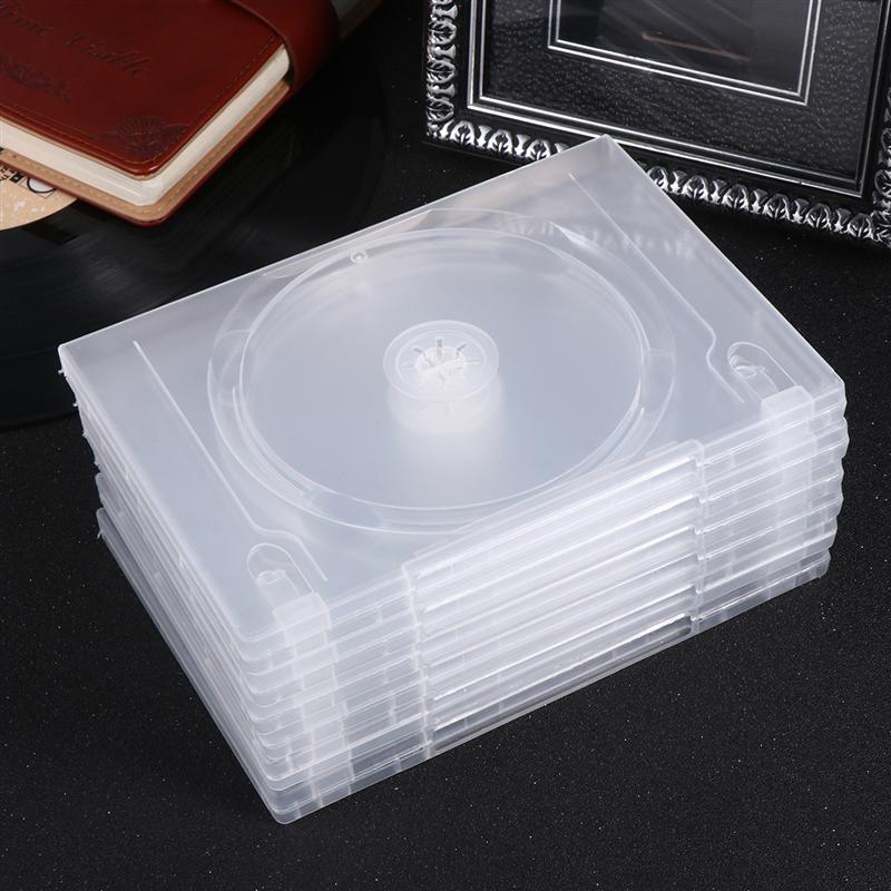 6 PCS CD Package Durable Portable with Film Transparent CD Storage Box DVD Case for Office School Home