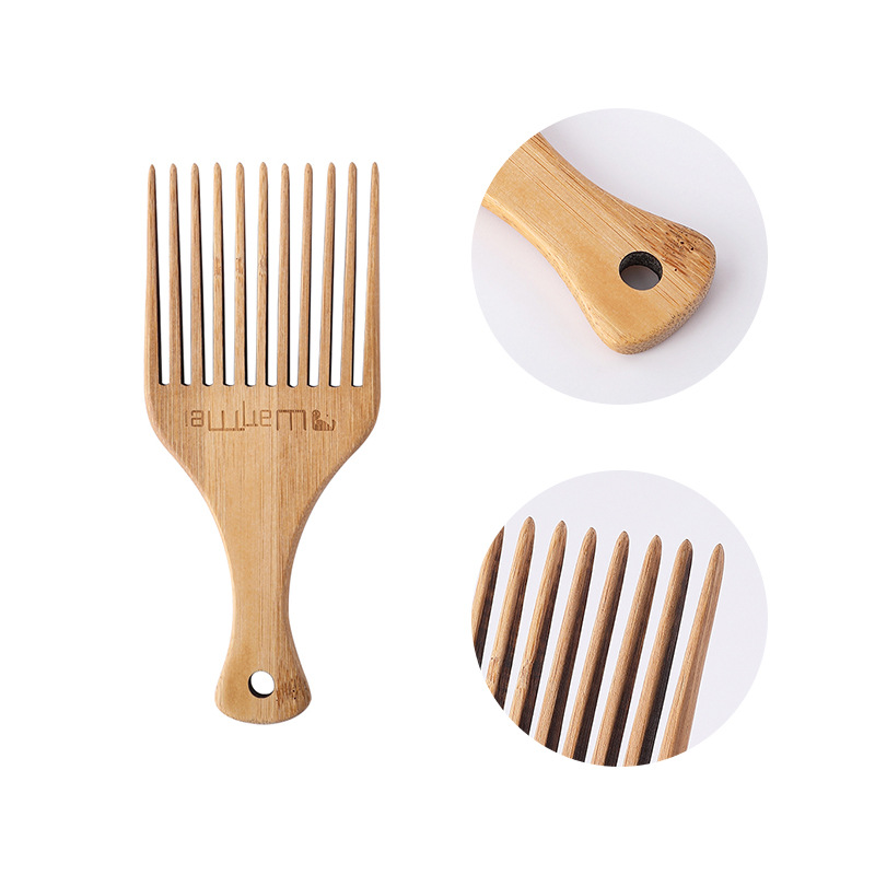 Brosse à cheveux en bois à dents larges, peigne à choisir, fourchette, peigne à insérer, équipement pour cheveux bouclés Afro, outils de coiffure, 1 pièce