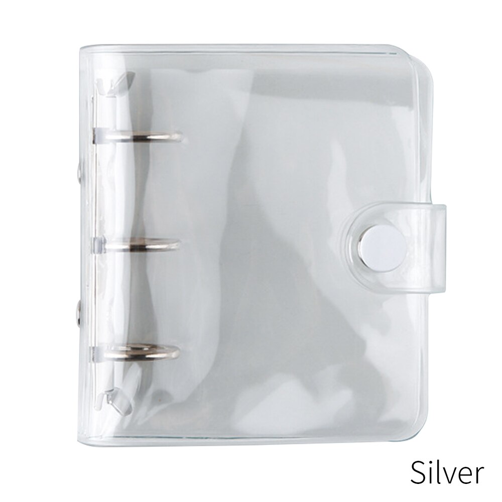 Hoja suelta A5/A6/A7 carpeta de anillas diario cubierta de cuaderno económico estudio impermeable proteger conveniente escuela barata: silver