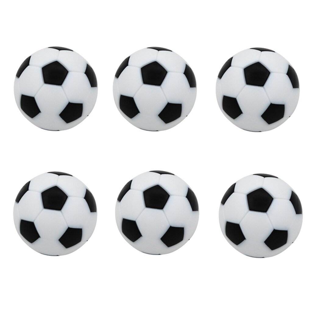 6 pakke sports fodboldbold udskiftningskugler - mini fodboldkugler bordfodboldkugler 32mm -  flere farver: Sort