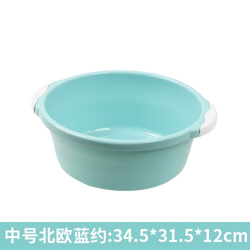 Lavamanos para el hogar, cuenco de plástico grande, grueso, redondo, lavabo, fregadero pequeño, venta 040 y: Medium blue