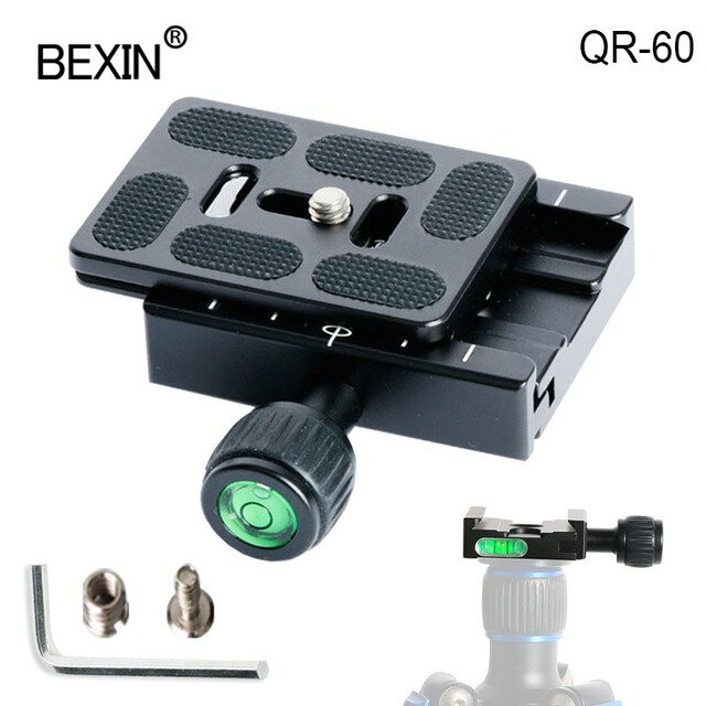 BEXIN QR Series Tripod Ball Head Adapter Aluminum Alloy Quick Release Splint Clamp for Arca Swiss Dslr Camera Ball Head: QR60S