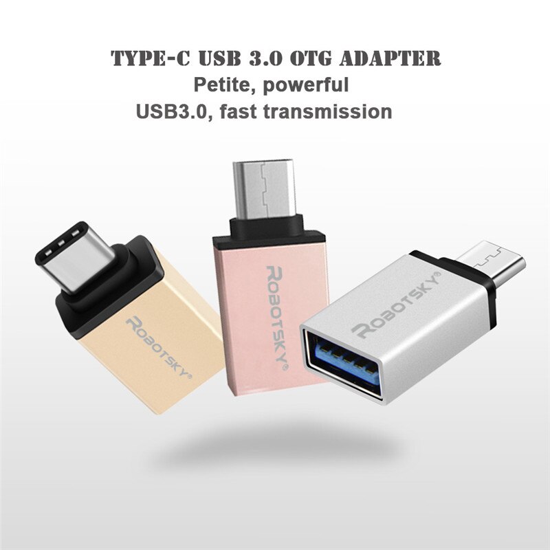 Robotsky USB3.0 Type C Converter Type-C to OTG USB 3.0 USB C Adapter for Chromebook Macbook Huawei P9 Xiaomi 4C Nexus 5X LG G5