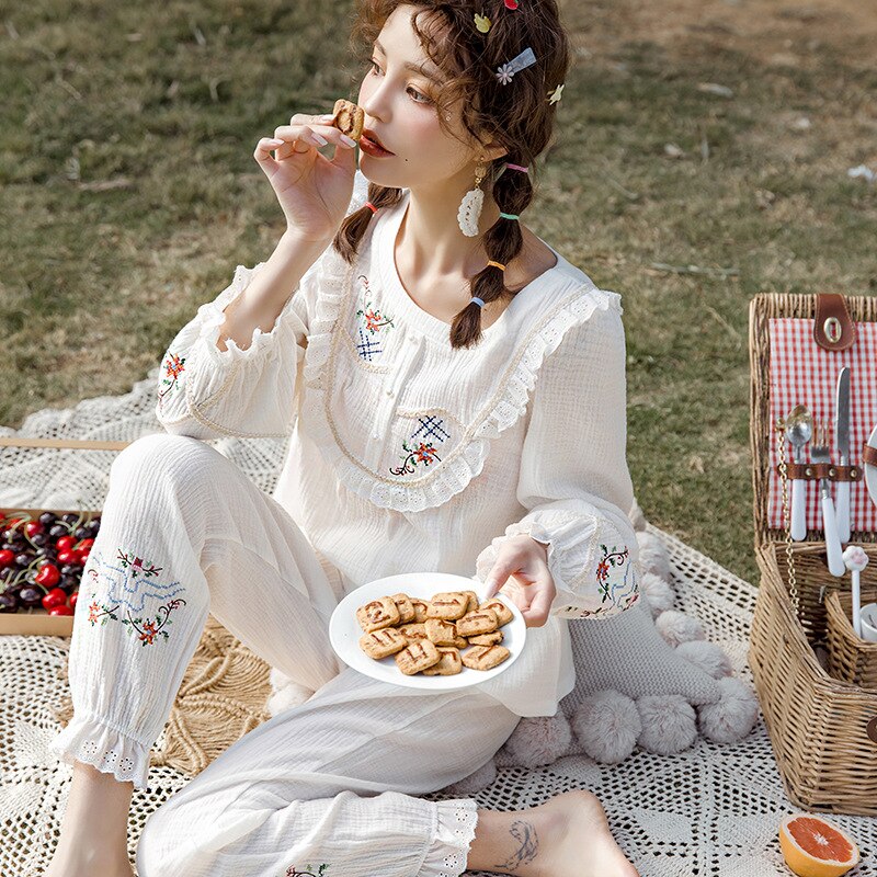 Couple Pajamas Set Long Sleeve Sleepwear Autumn Winter Warm Cotton Women & Men Lounge Lover Night Suit Casual : Buy Online at Best Price in KSA - Souq is now