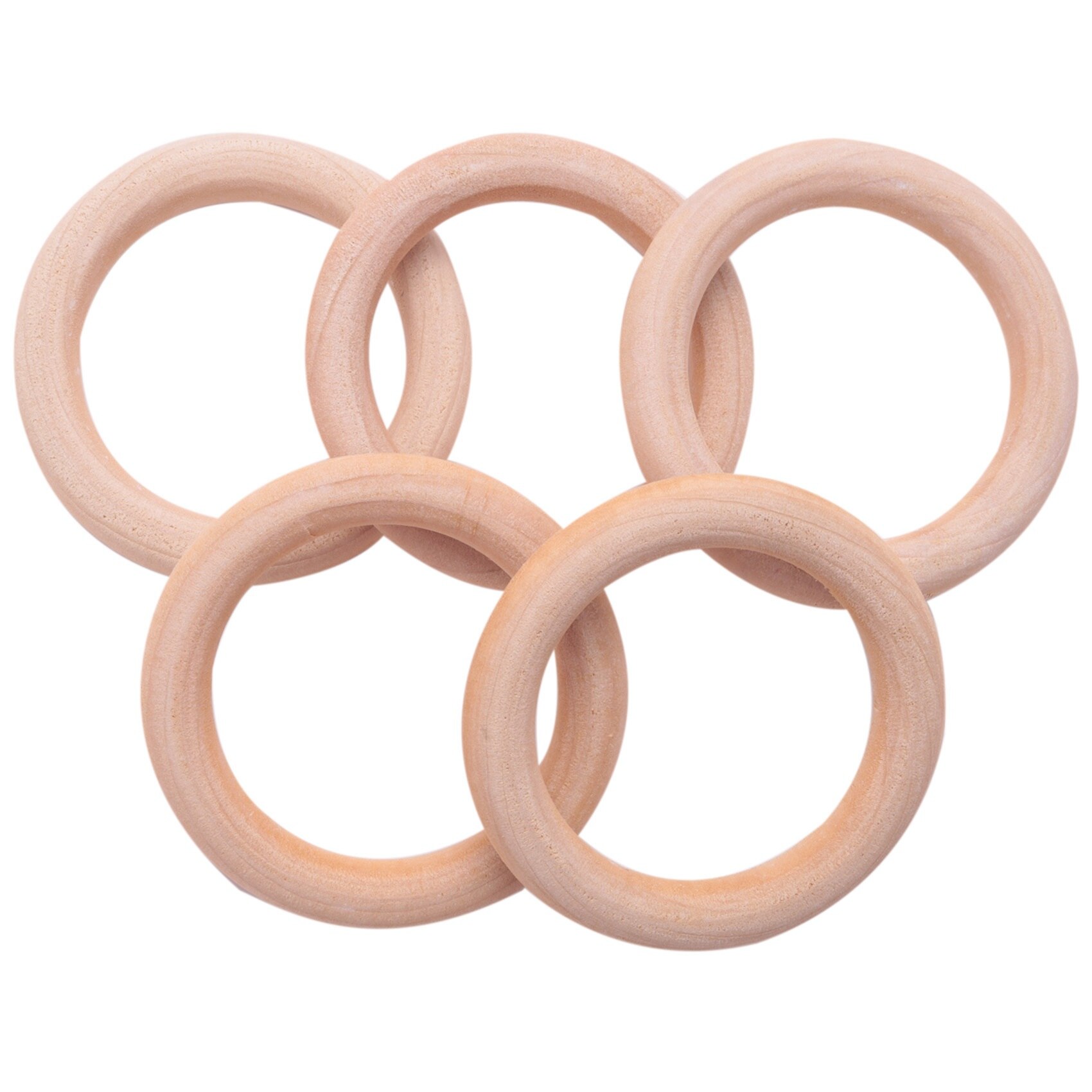 20 Pack Hout Ringen Houten Ringen Voor Craft, Ring Hanger En Connectors Sieraden Maken 70Mm