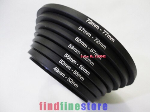 8 peças 49mm-82mm como filtro do capô da lente conjunto de anéis de reforço set