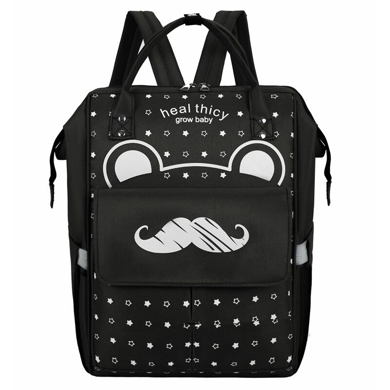 2020 novo estilo mommy saco moda multi-funcional massa múmia mochila cross border em nome de mãe simples saco: Black