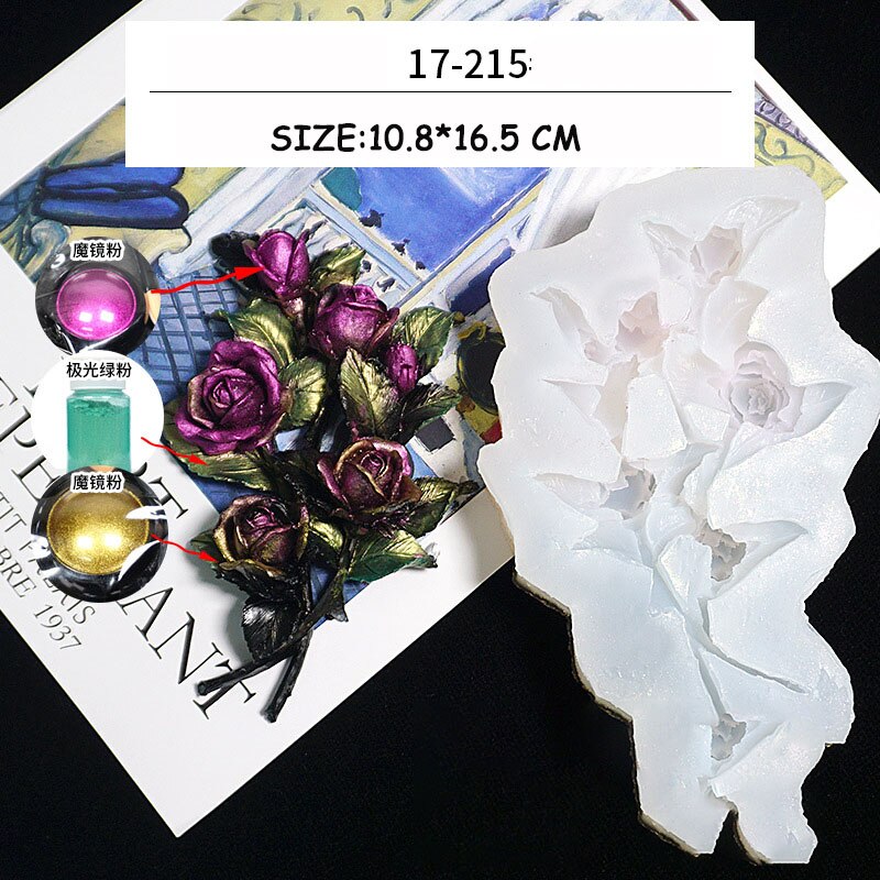3D Geometric Rose Flower Silicone Mold for Sunflower Rose Turnsole Silicone Mold Jewelry Making Charms Diy Silica Molds Craft: BIG ROSE