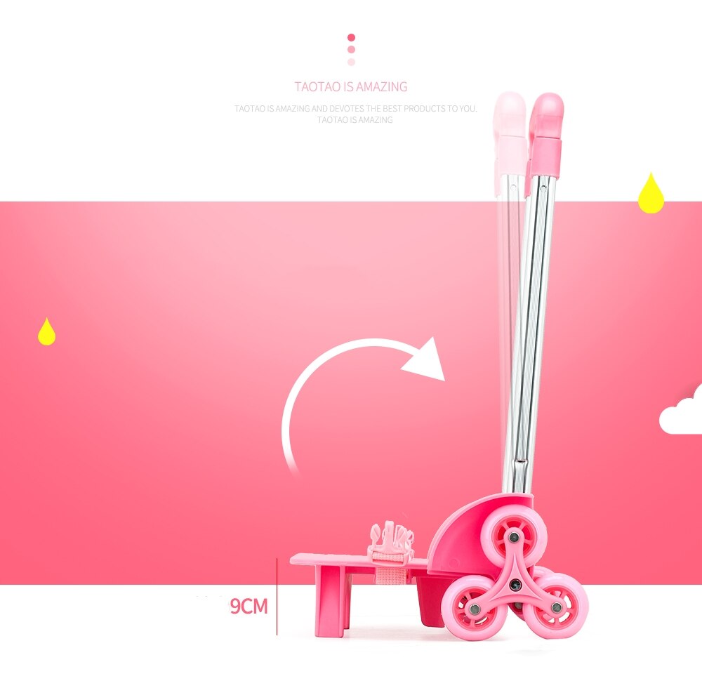 B-LIFE Rolling Backpack Trolley for Girls and Boys Rolling Backpack Bowknot Primary Schoolbag Trolley Bag Wheeled Backpack