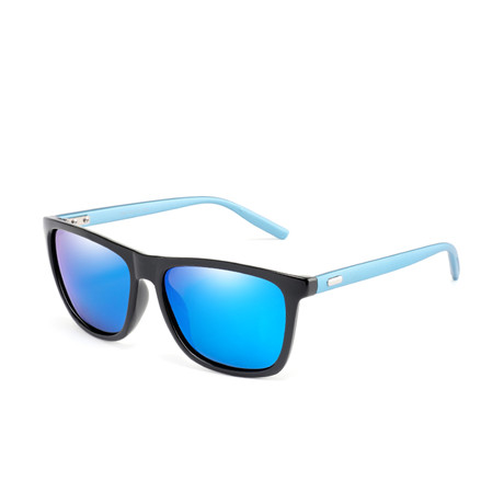 Glitztxunk Polarized Sunglasses For Men Classic Brand black Oculos de sol Men Square Driving Travel Sun Glass: Blue