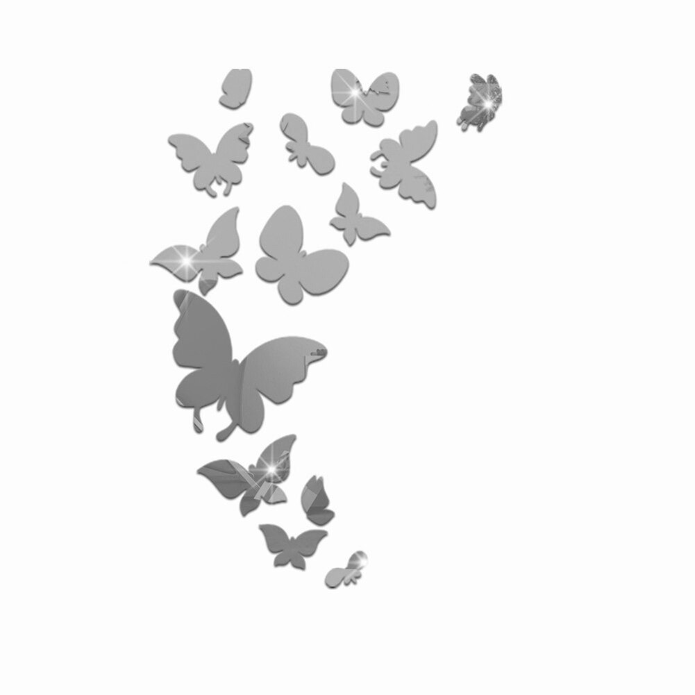 Removable Crystal Acrylic Mirror 3D Wall Decals DIY Stickers Christmas Party Wedding Home Decors fridge Wall Decal