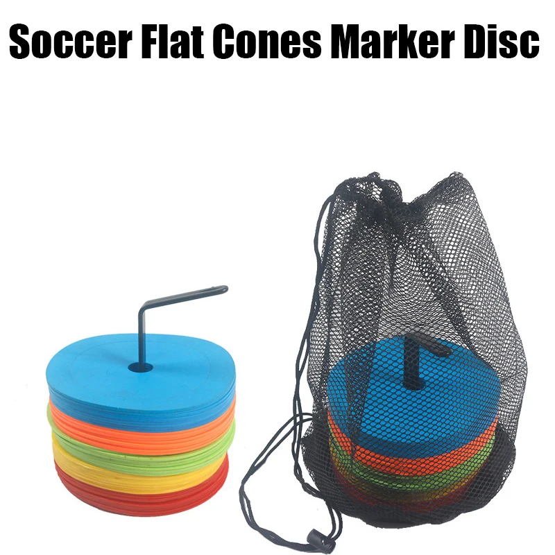 Disque marqueur de cônes plats de football, 10 pièces, marqueurs d'entraînement d'agilité de vitesse de sport de basket-ball, équipement d'entraînement Portable indéformable