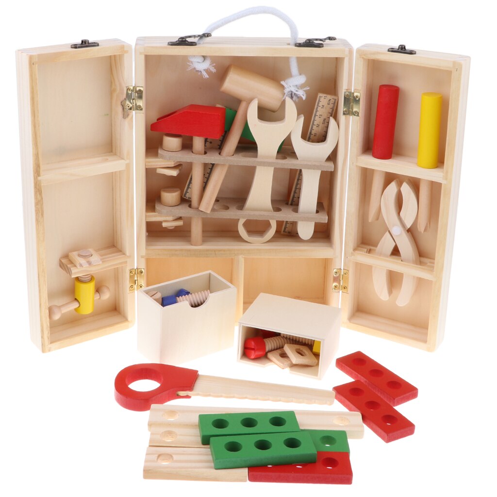 Kinderen Simulatie Houten Service Box Tool Repair Kit Grappig Intelligentie Speelgoed