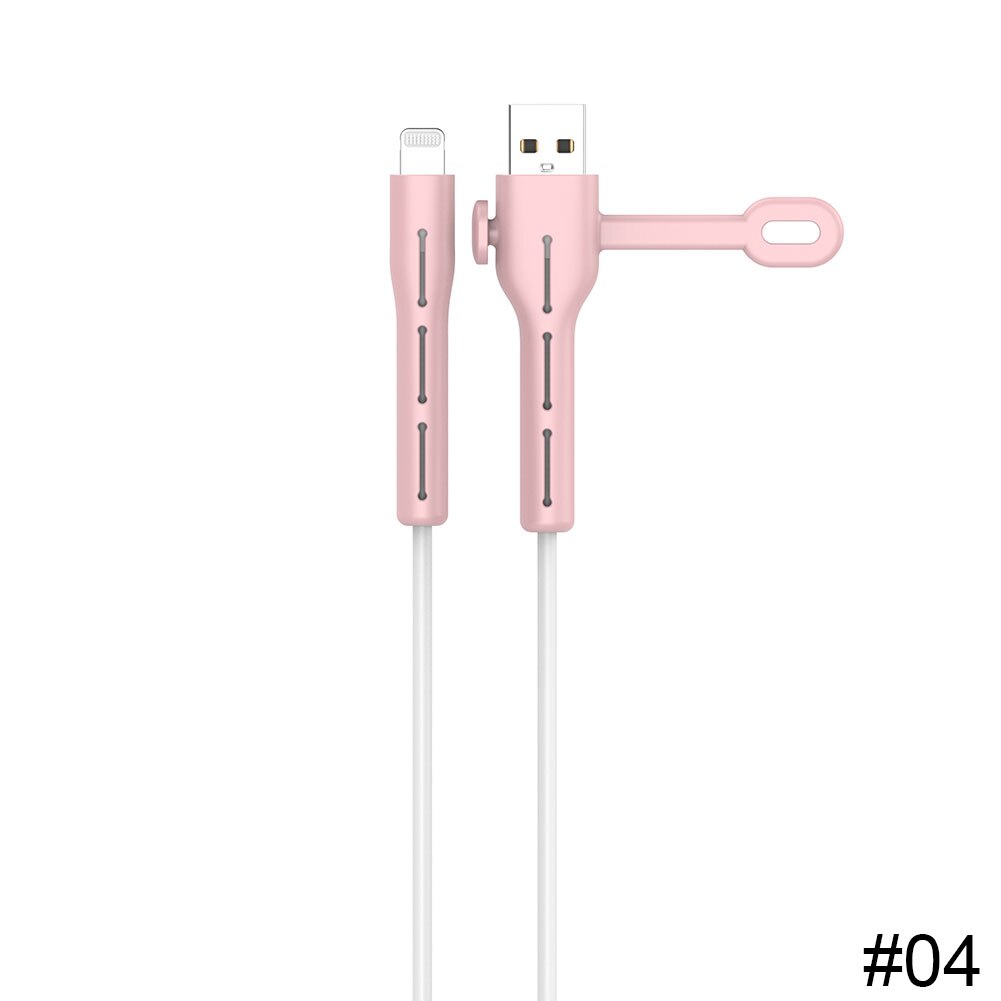 Daten Kabel Schutzhülle für Apple Ladekabel Wickler Veranstalter Silikon Anti-bruch Daten Linie Protectorfor AtoL: Pink