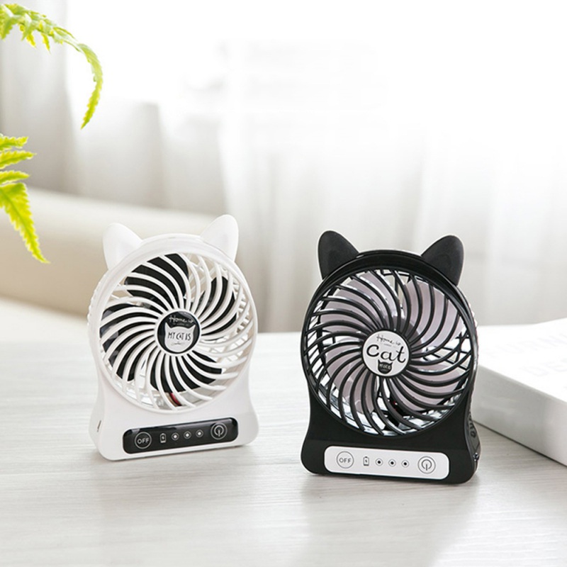 Miniventilador USB portátil con forma de gato para el hogar y la Oficina, ventilador de escritorio con carga Micro USB recargable, refrigeración por aire, para viajes y hogar
