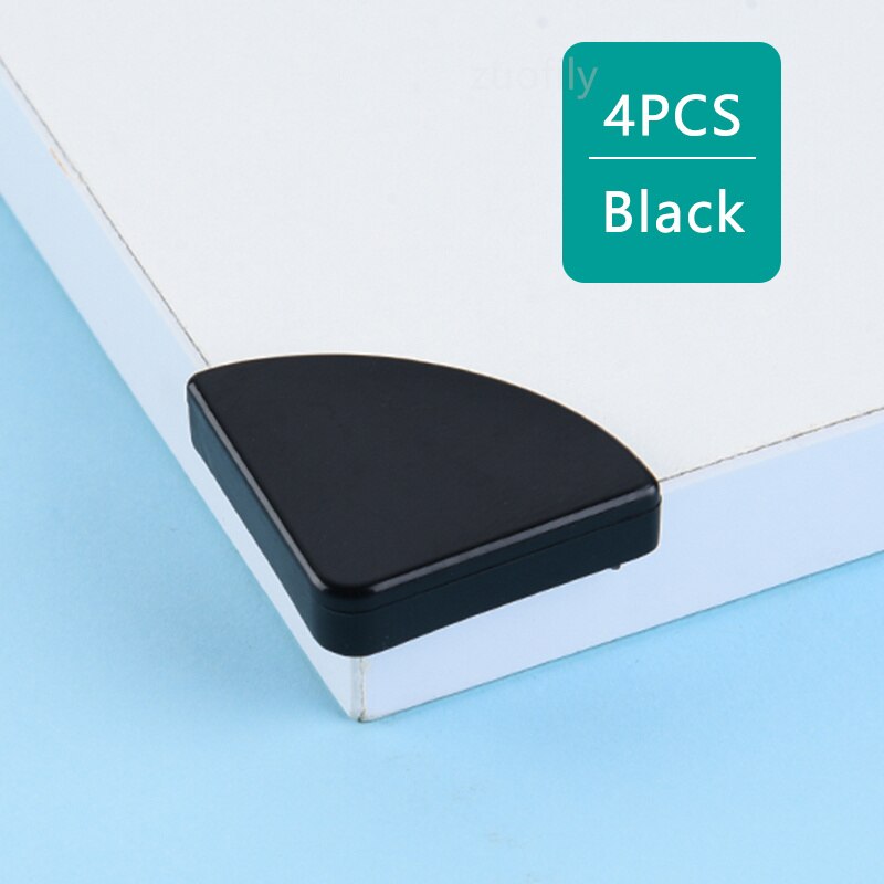 4 stk babysikker hjørnebeskytter blød silikone bord skrivebord hjørnebeskytter børn sikkerhed pvc kantbeskytter til baby børn beskyttelse: Sort