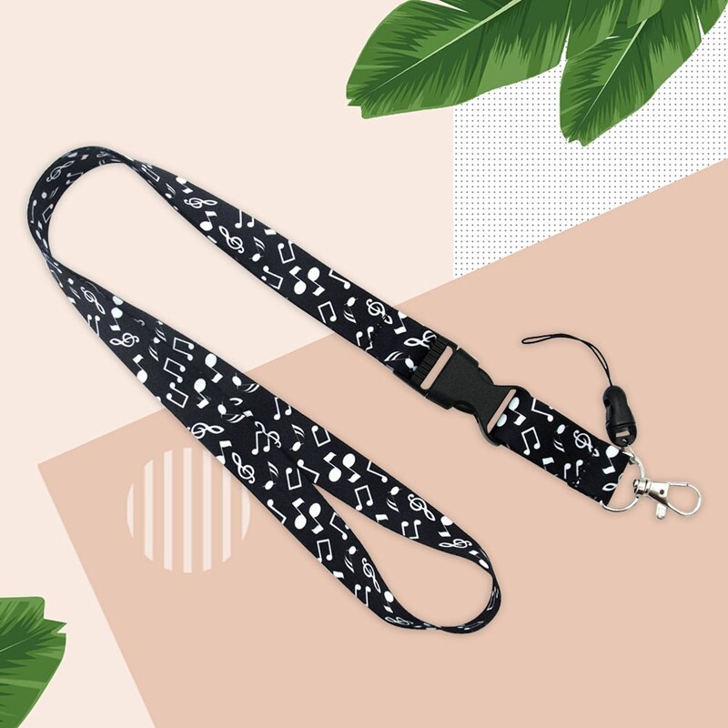 Musik Notizen Lanyard Keychain Lanyards Für Schlüssel Abzeichen ID Handy Seil Neck Straps Zubehör