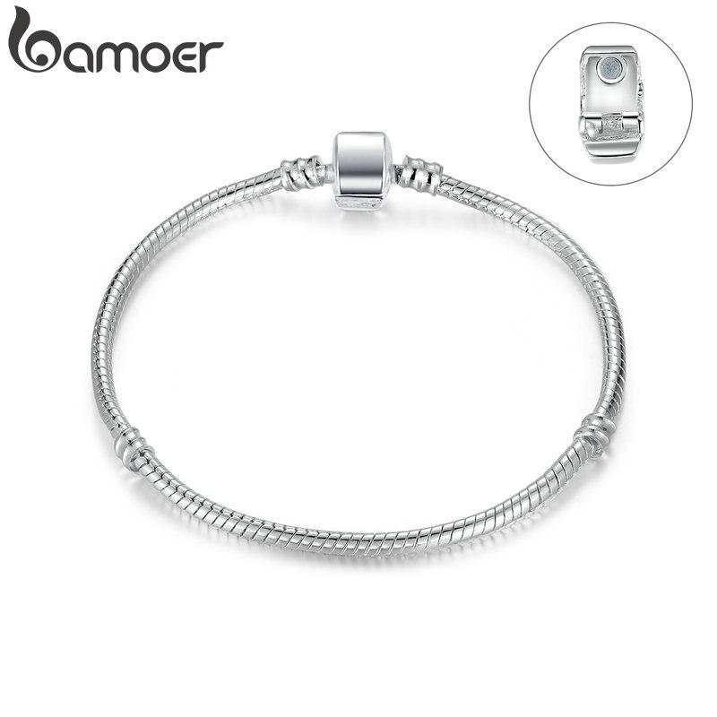 BAMOER Silber Farbe Grundlegende Schlange Kette Magnet Verschluss für Charm Armband Perlen & Schmuck Machen PA9010