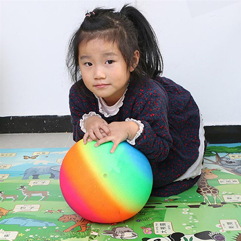 3 stk 22cm oppblåsbare badeballer pvc vannballonger regnbuefargeballer sommer utendørs strand badeleker