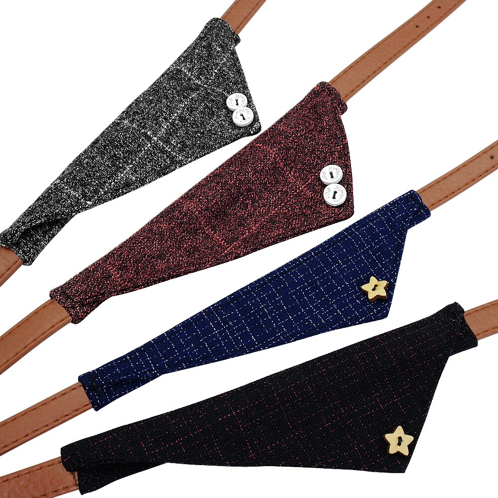 Collier Bandana chien chiot mignon | Petits chiens moyens, colliers Plaid chaton chat Scraf Bandanas en cuir rembourré, accessoires étoile chien