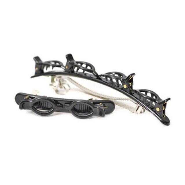 unisex Metall Band Doppel Pony Frisur Haarnadel Frauen Sport Haarband Haarband Stirnband Frisur Haarnadel: 2Stck Schwarz