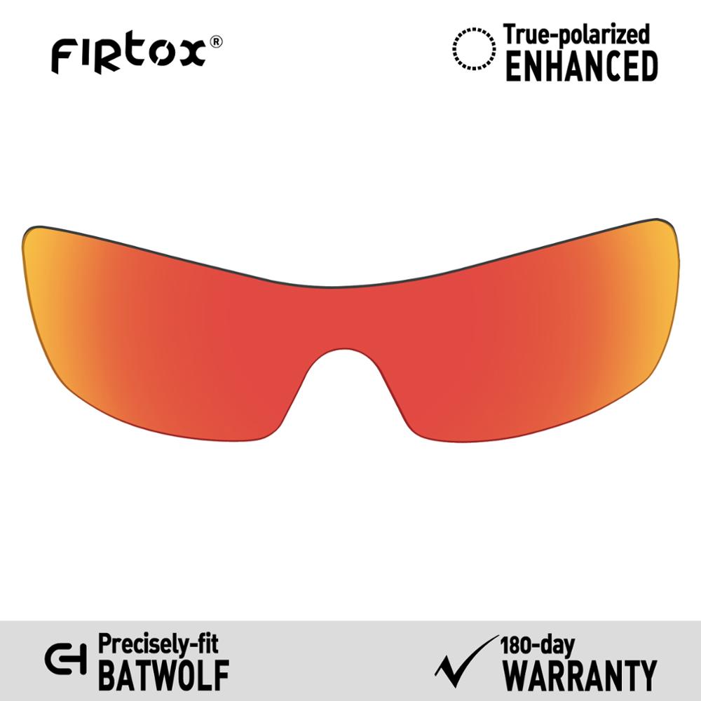 Firtox verdadeiro uv400 lentes polarizadas substituição para-óculos de sol oakley batwolf oo9101 (lente compatível apenas)-várias cores: Red-Polarized