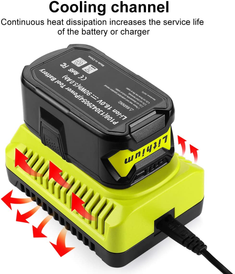Cargador de batería P117 para Ryobi 12V 14,4 V 18V Li-ion Ni-CD Ni-Mh batería P100 P102 P103 P105 P107 P108 P118 uso de batería de litio