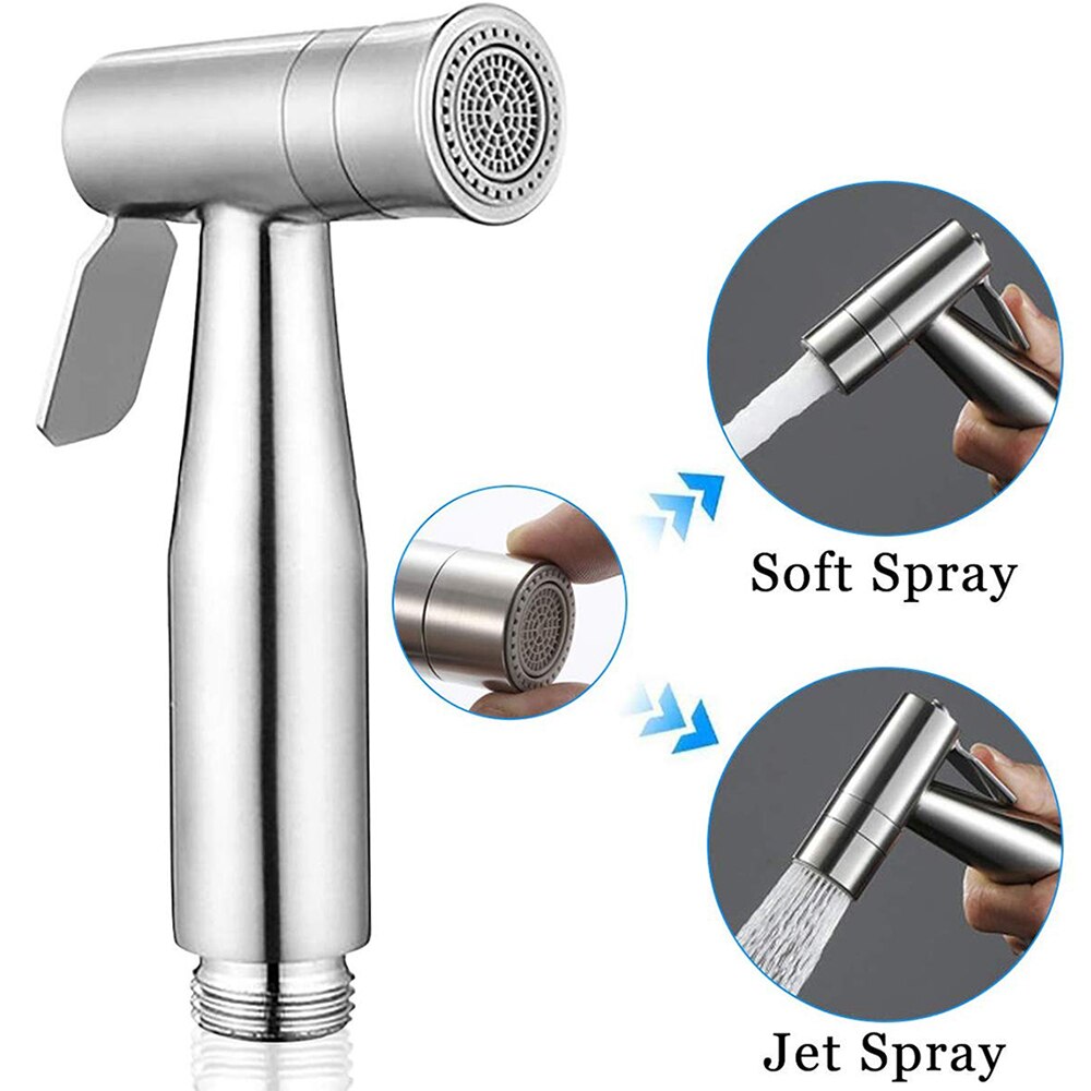 Bidet Sprayer Set Toilet Handheld Two Function Bidet Shower Faucet Bathroom Stainless Steel Hand Tank Hooked Holder Easy Install: 521A set
